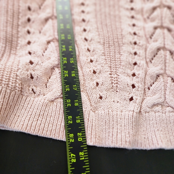 Lucky Brand light pink wool blend crochet sweater size M - Picture 6 of 8